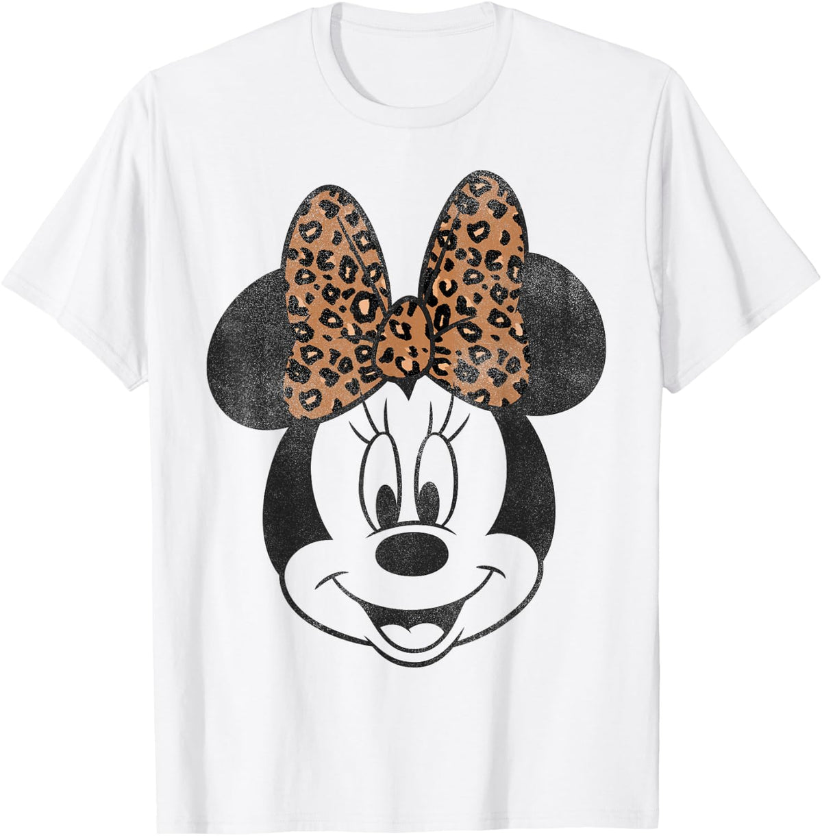 Disney Minnie Mouse Vintage Leopard Print Bow Portrait Short Sleeve Apparel High Search Demand Hot Right Now