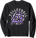 Leopard Cheetah Volleyball Purple Aunt Shirt Womens Trendy Sweatshirt T Shirt Premium Print Gift Ready
