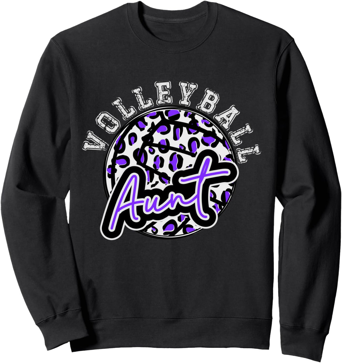 Leopard Cheetah Volleyball Purple Aunt Shirt Womens Trendy Sweatshirt T Shirt Premium Print Gift Ready
