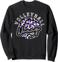 Leopard Cheetah Volleyball Purple Nanny Shirt Womens Trendy Sweatshirt T Shirt Comfort Fit Fan Favorite