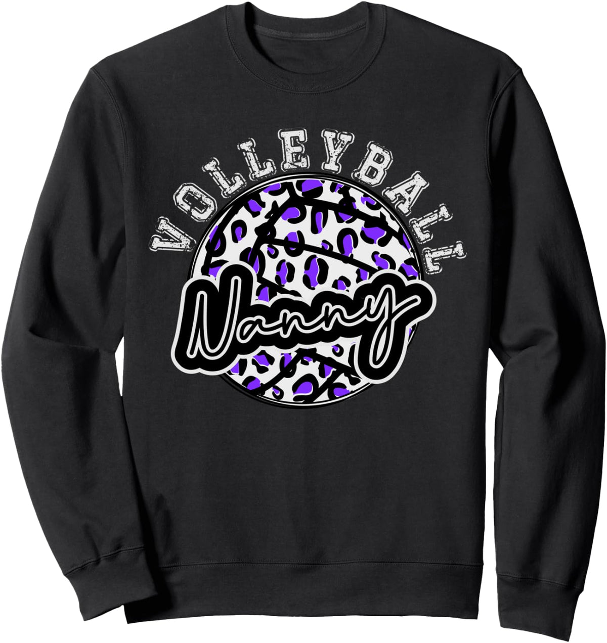 Leopard Cheetah Volleyball Purple Nanny Shirt Womens Trendy Sweatshirt T Shirt Comfort Fit Fan Favorite