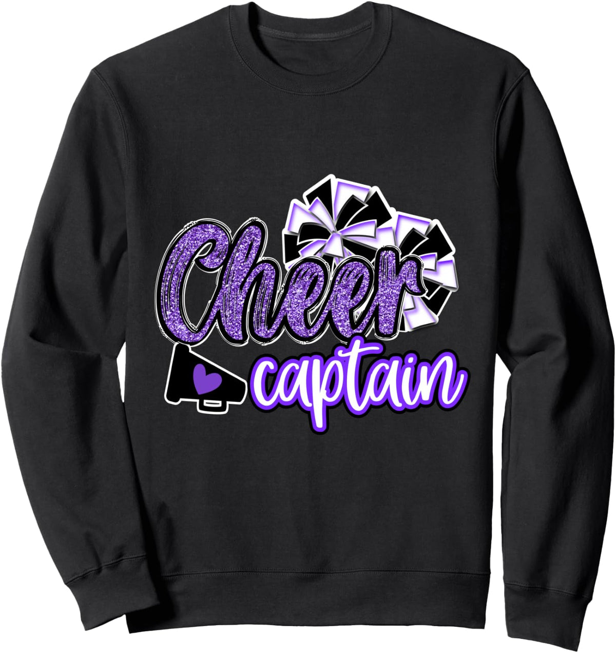 Cheer Captain Shirt Megaphone Purple Leopard Cheetah Print Sweatshirt T Shirt Streetwear Style US Top Pick