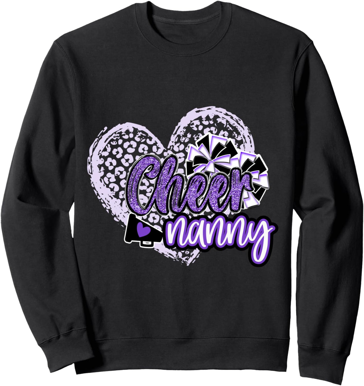 Cheer Nanny Shirt Megaphone Purple Leopard Cheetah Print Sweatshirt T Shirt Premium Print US Top Pick