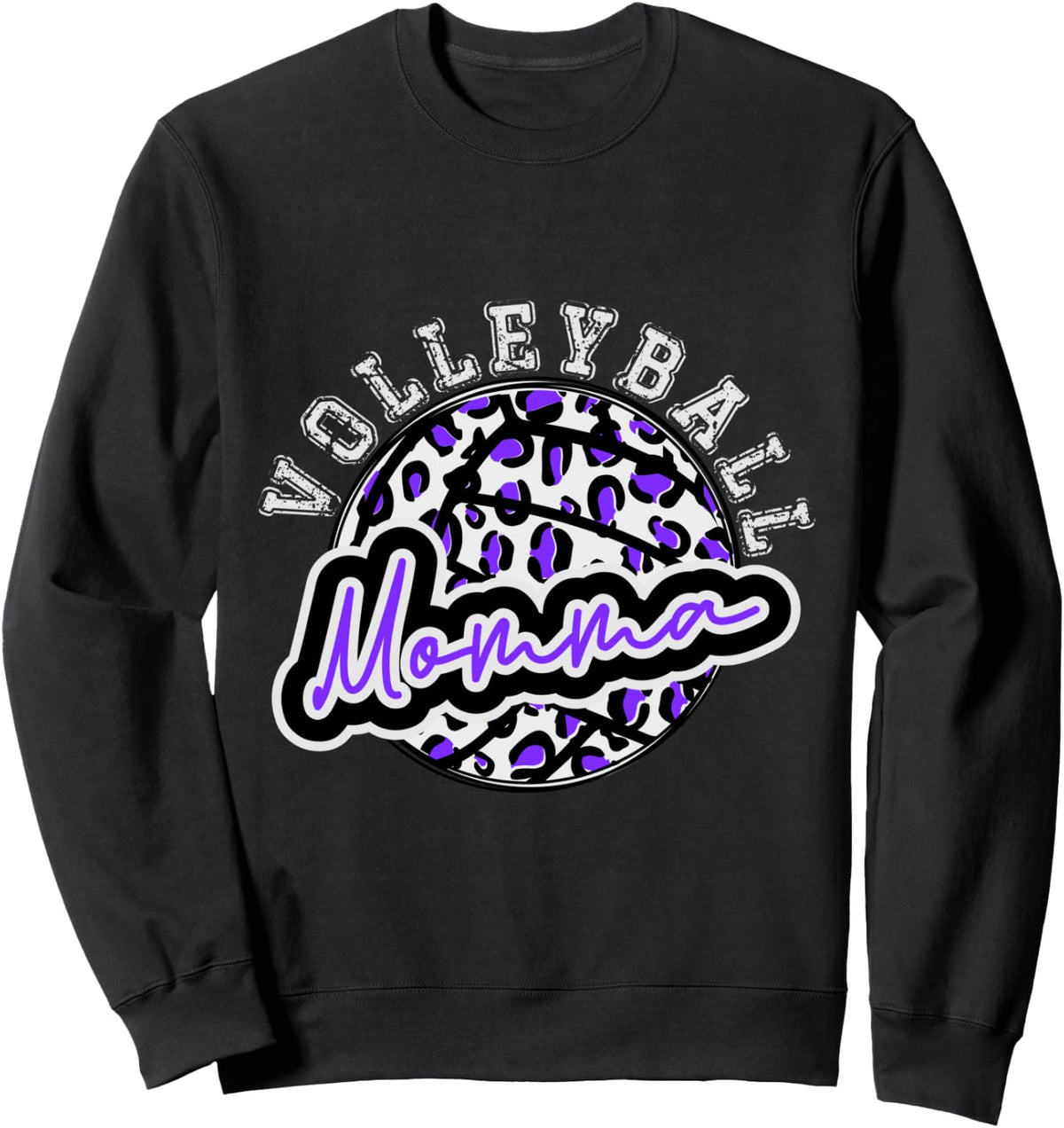 Leopard Cheetah Volleyball Purple Momma Shirt Womens Trendy Sweatshirt T Shirt High Search Demand Fan Favorite