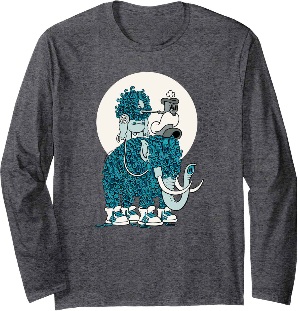 Threadless Michael Jakobsen Walking The Mammoth Graphic Long Sleeve Apparel | Everyday Casual Wear