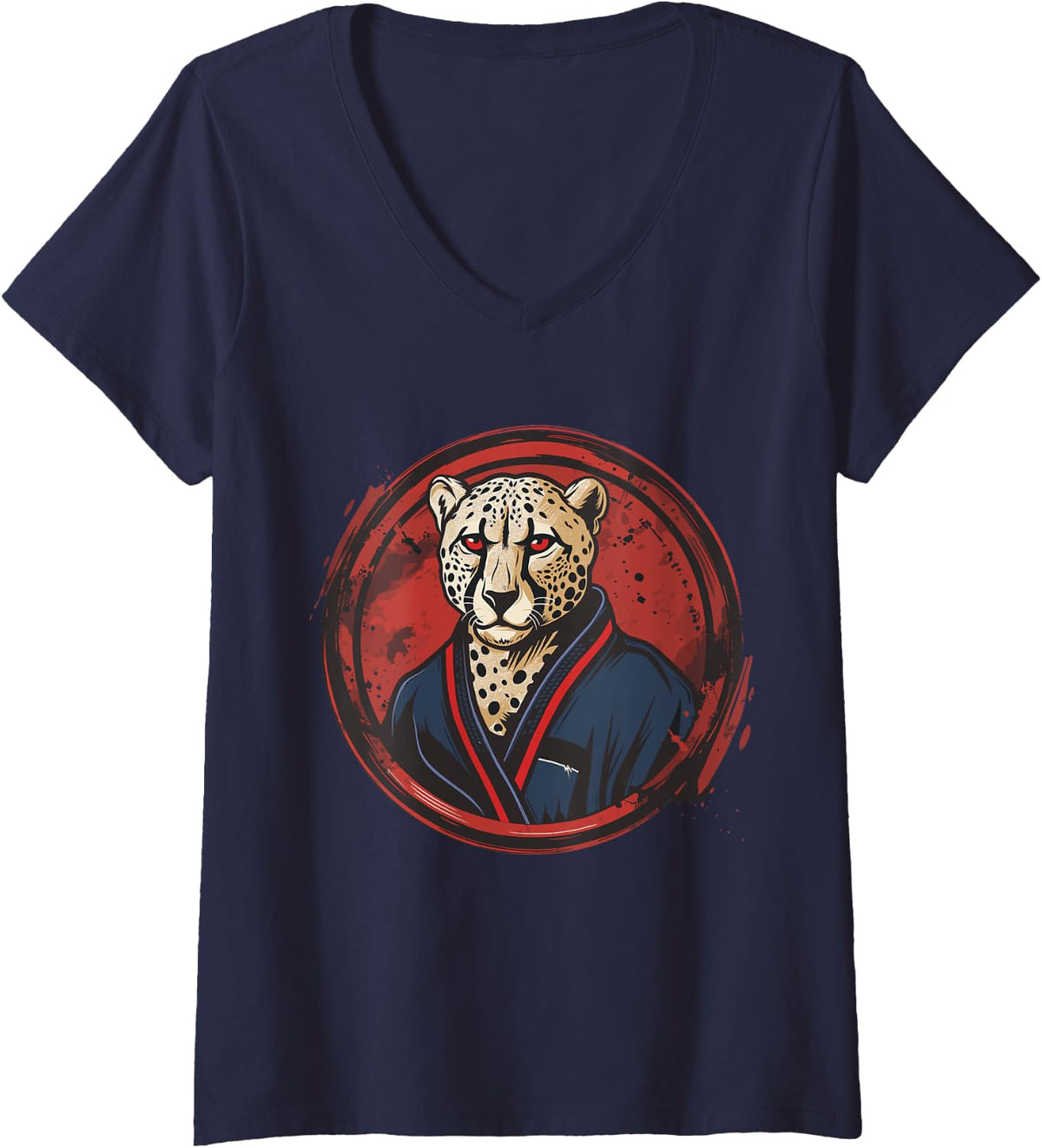 Womens Safari Leopard Cheetah Judo Cheetah Brazilian Jiu Jitsu life V Neck Apparel Premium Print Best Seller Look