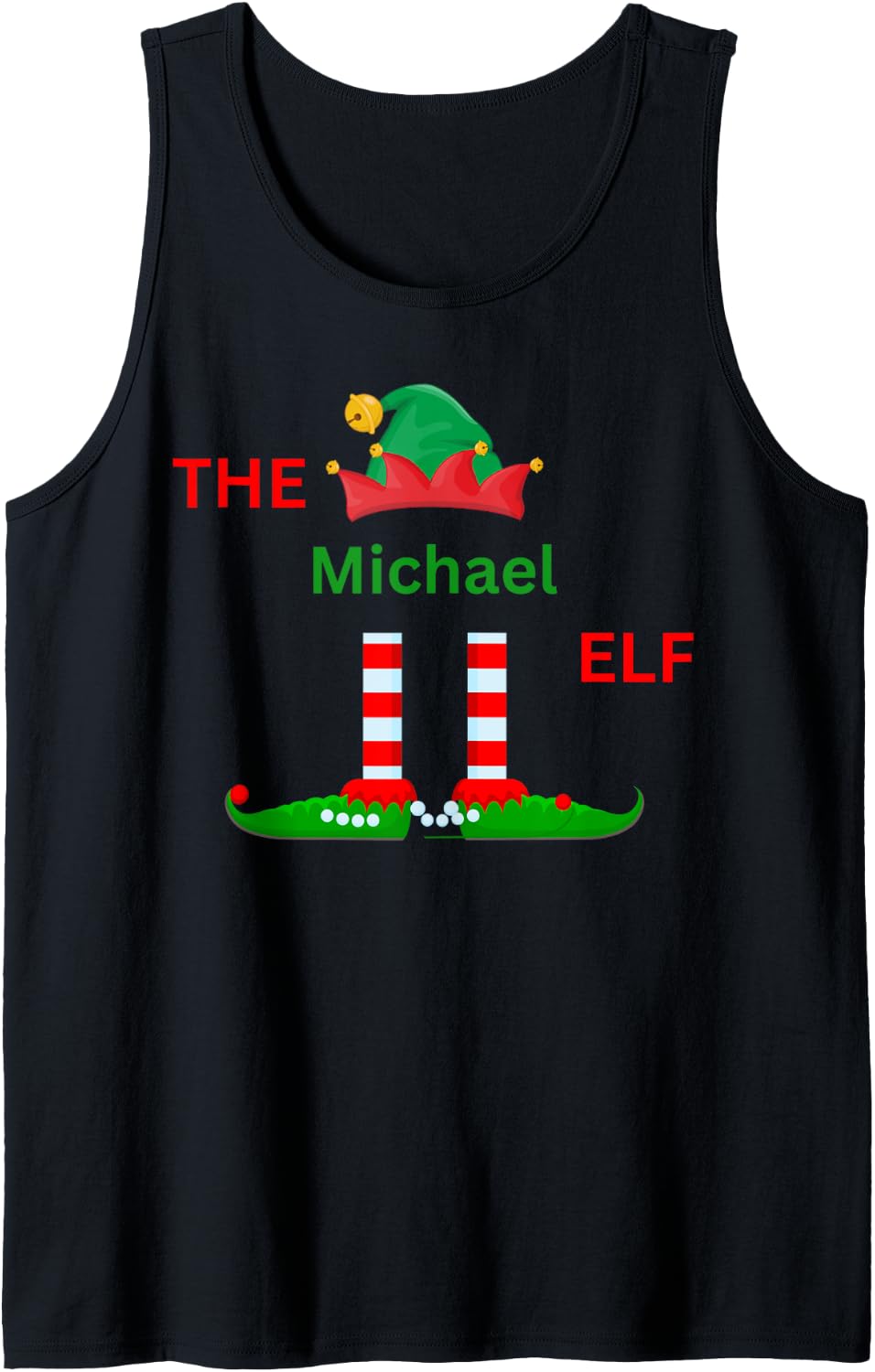 The michael Elf Funny Christmas Pajama Family Matching Elf t Tank Top Tank Top | Premium Quality