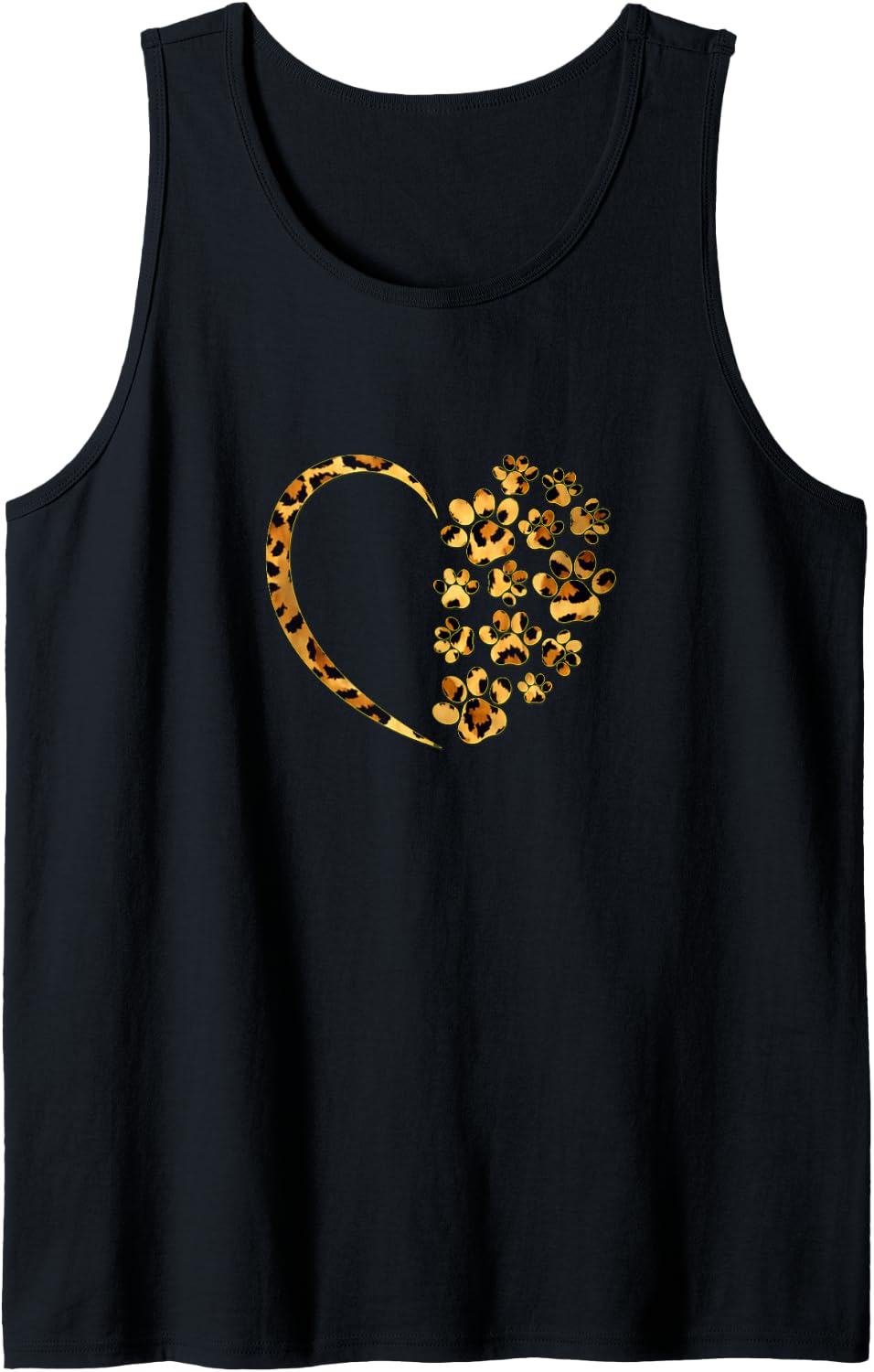 Dog Paw Print Heart Leopard Skin Cute Animal Print Dog Lover Tank Top Tank Top Viral TikTok Find Gift Ready