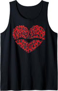 Leopard Animal Lips Kiss Me Cheetah Cat Love Valentin Heart Tank Top Tank Top Comfort Fit Best Seller Look