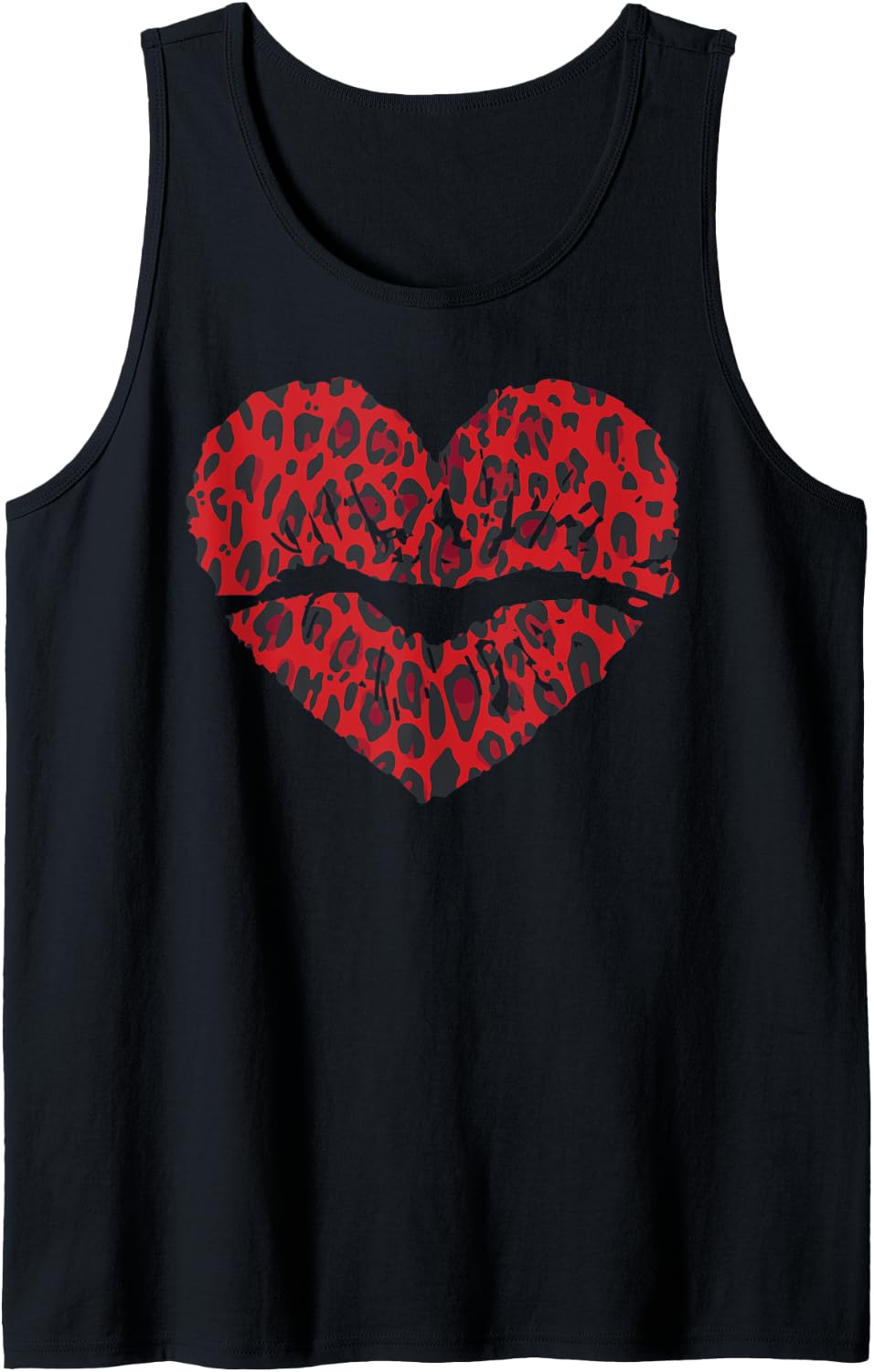 Leopard Animal Lips Kiss Me Cheetah Cat Love Valentin Heart Tank Top Tank Top Comfort Fit Best Seller Look