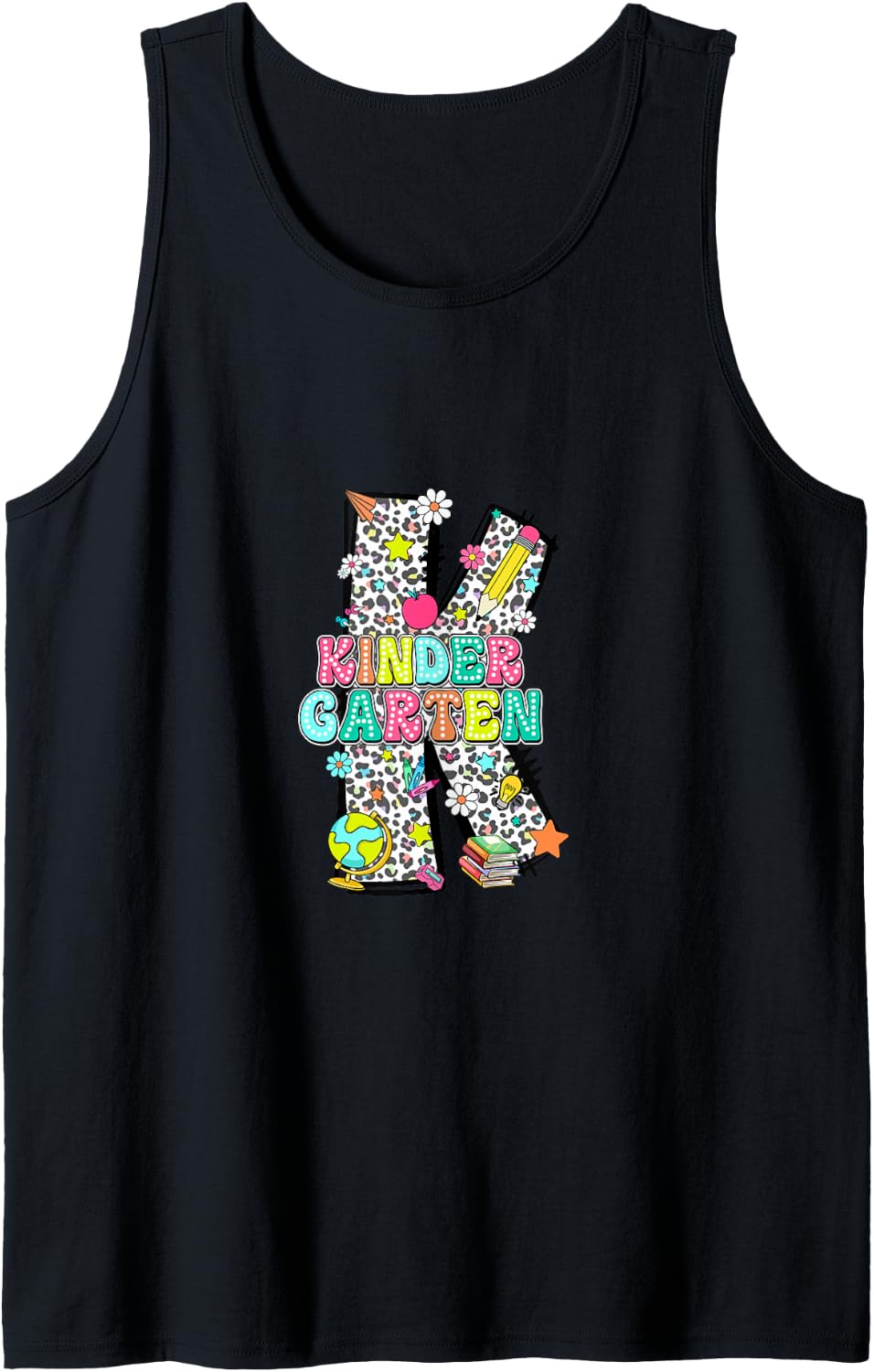 School Kindergarten Teacher Big K Cheetah Leopard Print Cute Tank Top Tank Top Viral TikTok Find Best Seller Look