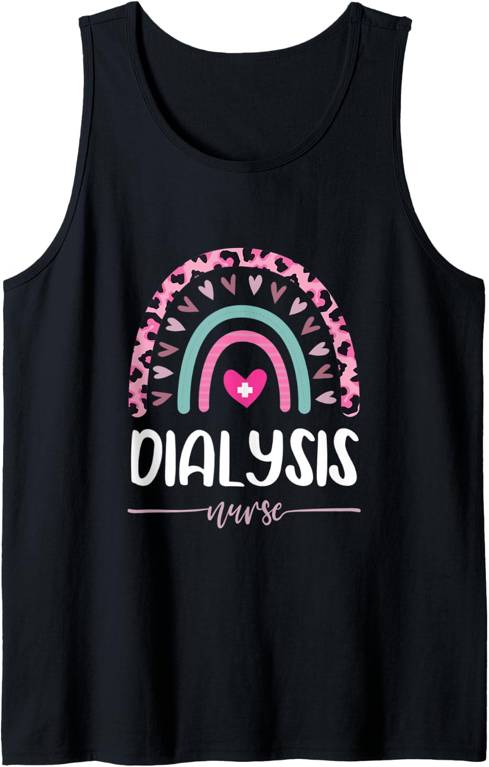 Dialysis Nurse Leopard Rainbow Heart Cheetah Print Tank Top Tank Top Streetwear Style Hot Right Now