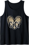 Cute Gigi Women s Leopard Cheetah Print Heart Grandmother Tank Top Tank Top Trending US Everyday Wear