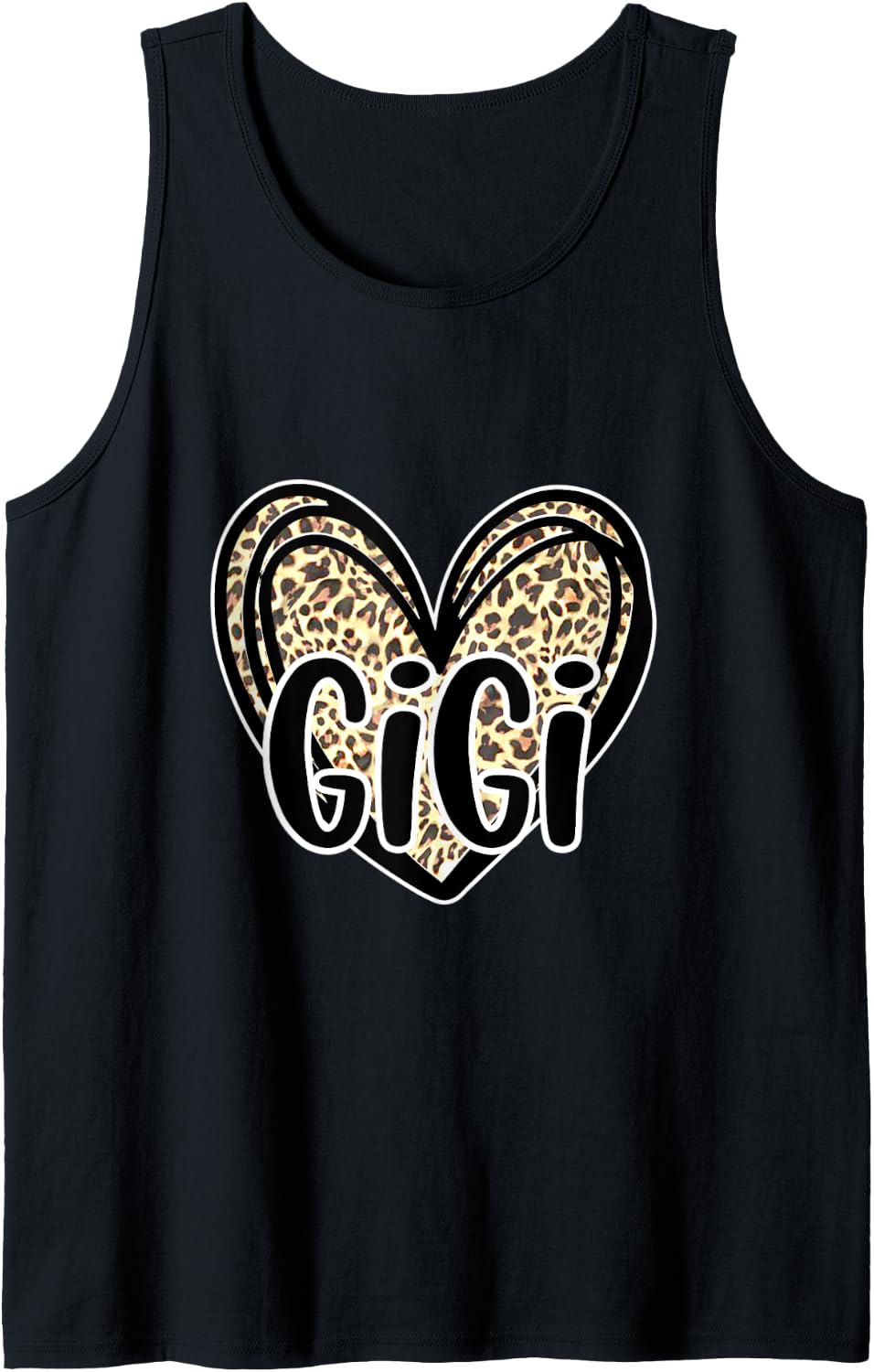 Cute Gigi Women s Leopard Cheetah Print Heart Grandmother Tank Top Tank Top Trending US Everyday Wear