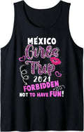Mexico Girls Trip 2021 Vacation Pink Lips Leopard Print Tank Top Tank Top Viral TikTok Find Hot Right Now