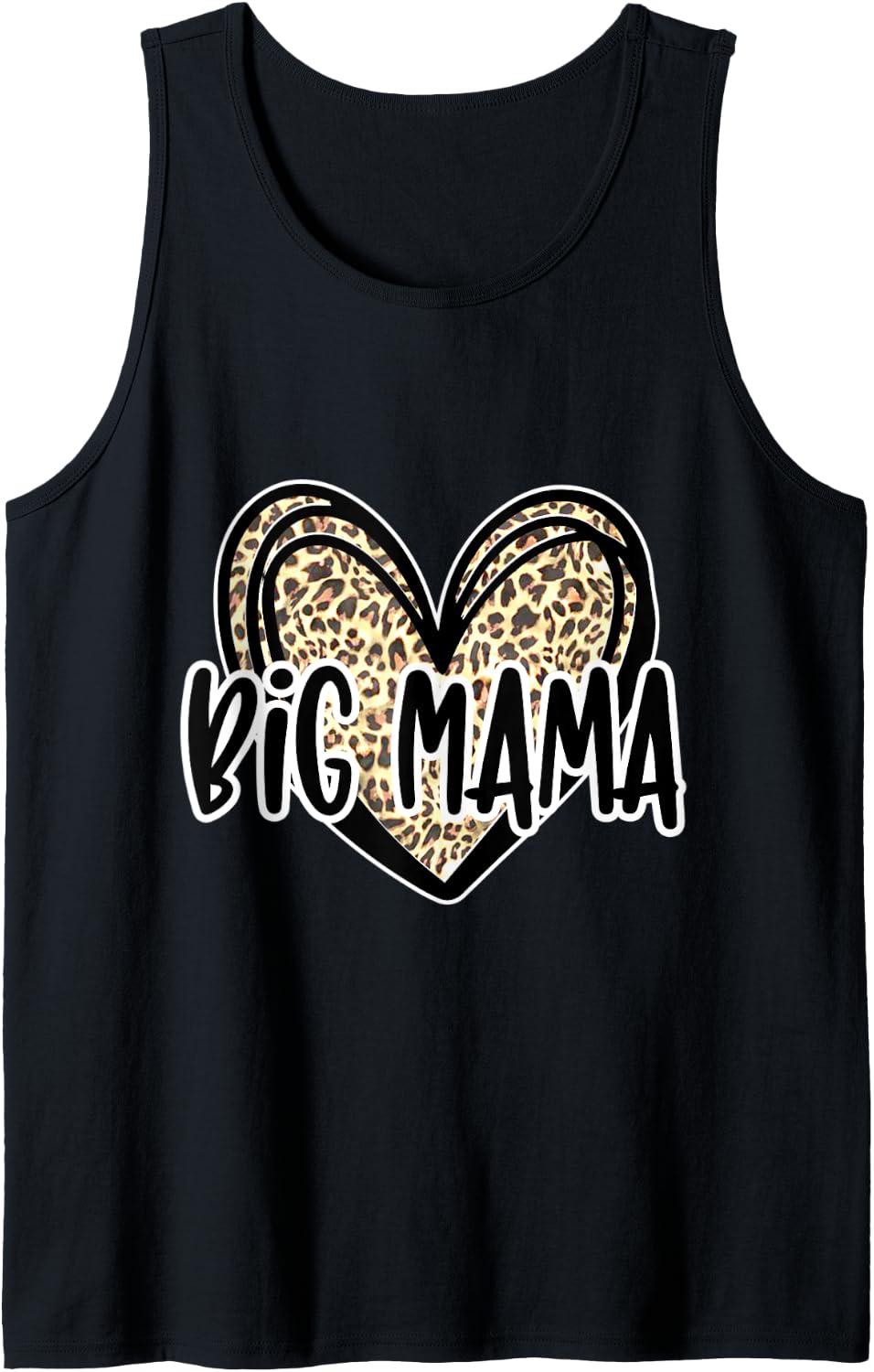 Cute Big Mama Womens Leopard Cheetah Print Heart Grandmother Tank Top Tank Top Streetwear Style Hot Right Now