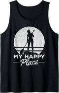 My Happy Place SUP Girl I Water Sports Stand Up Paddle Board Tank Top Apparel | Bestseller Style | Top Rated Comfort