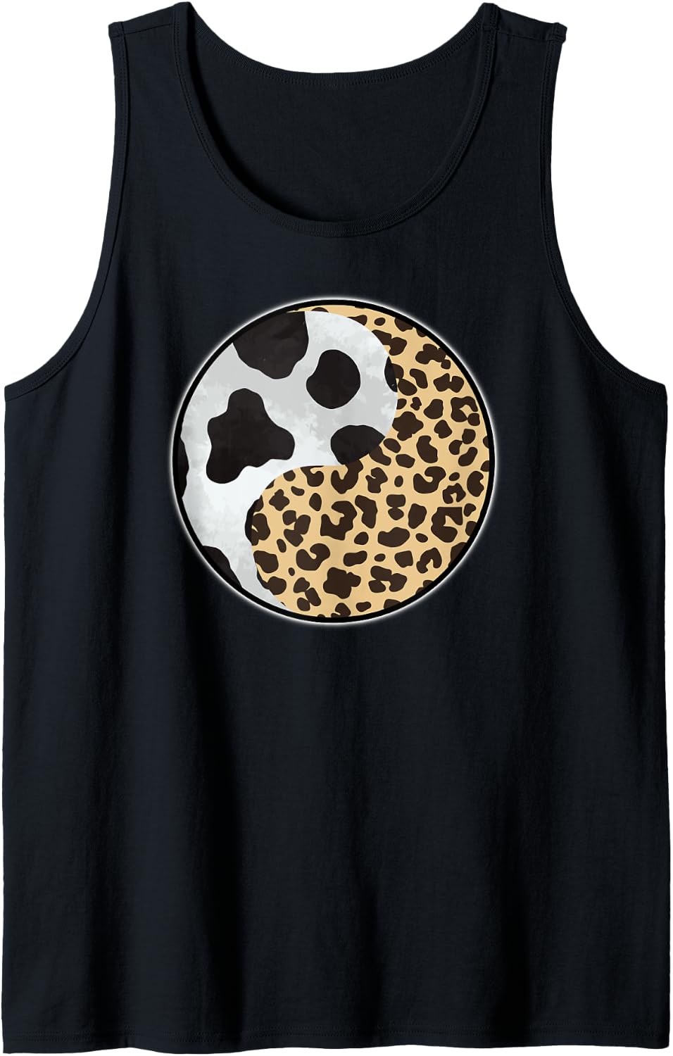 Cow Print and Cheetah Print as Yin Yang Animal Aesthetic Tank Top Tank Top Streetwear Style Best Seller Look