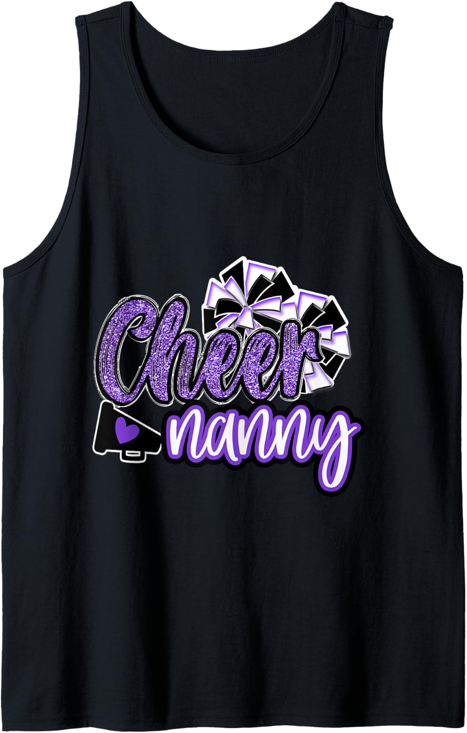 Cheer Nanny Shirt Megaphone Purple Leopard Cheetah Print Tank Top Tank Top Trending US Best Seller Look