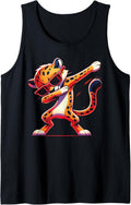 dabbing cheetah wear glasses cute funny cheetah dab animal Tank Top Tank Top Premium Print Fan Favorite