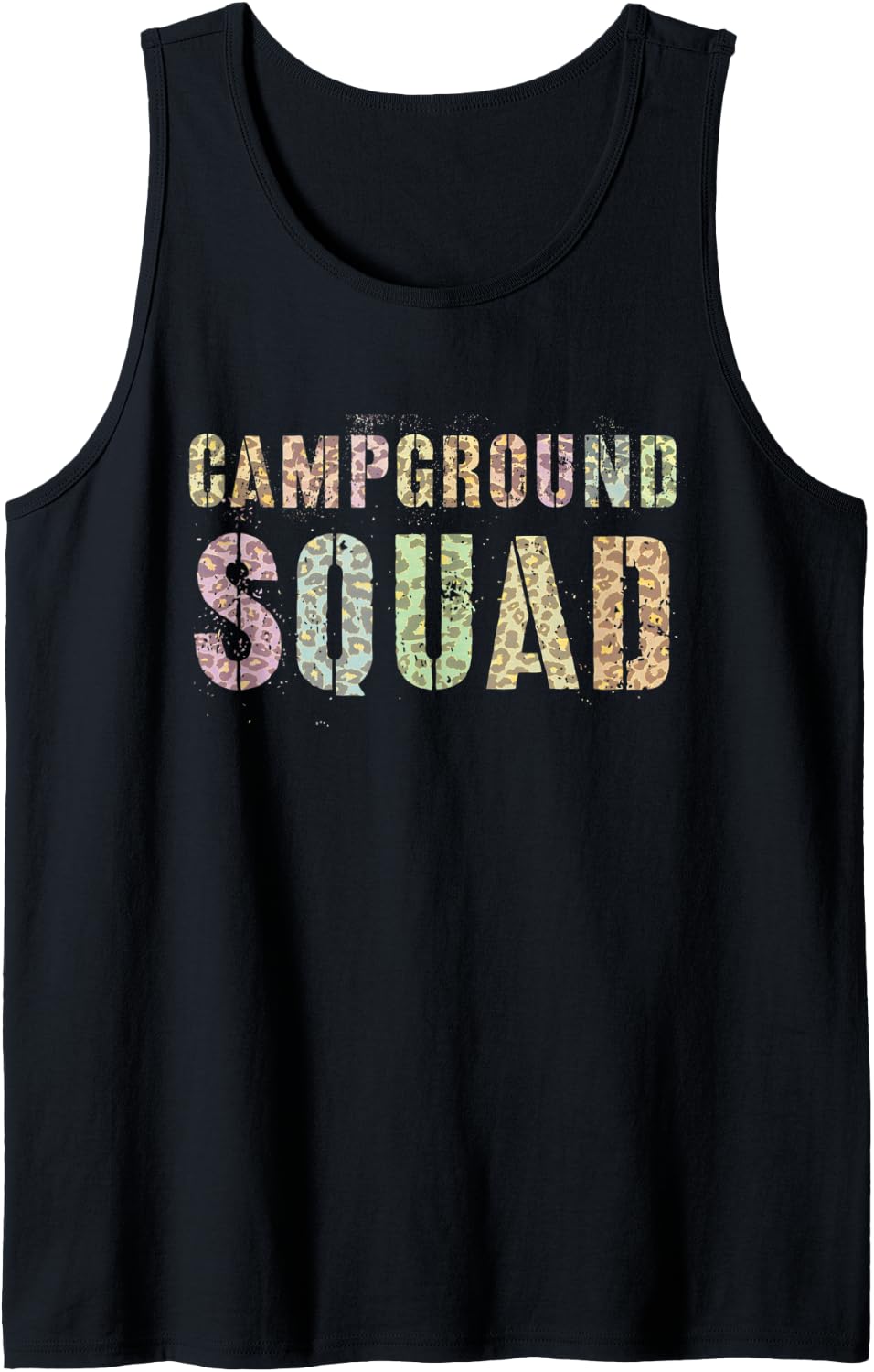 CAMPGROUND SQUAD Leopard Print Summer Counselor Teacher Crew Tank Top Tank Top Premium Print Gift Ready