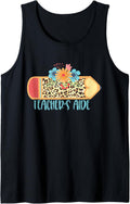 TEACHER S AIDE Pencil Leopard Cheetah Print Teacher Tank Top Tank Top Trending US Gift Ready