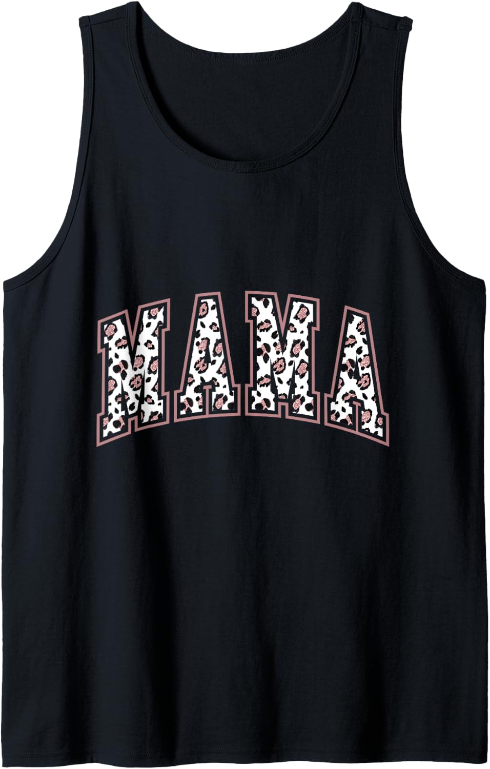 MAMA Pink Leopard Cheetah Print Love Cute Large Letters Tank Top Tank Top High Search Demand Gift Ready