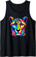 Pop Art Cheetah Lover Wildlife Safari Zoo Cheetahs Tank Top Tank Top Trending US Best Seller Look