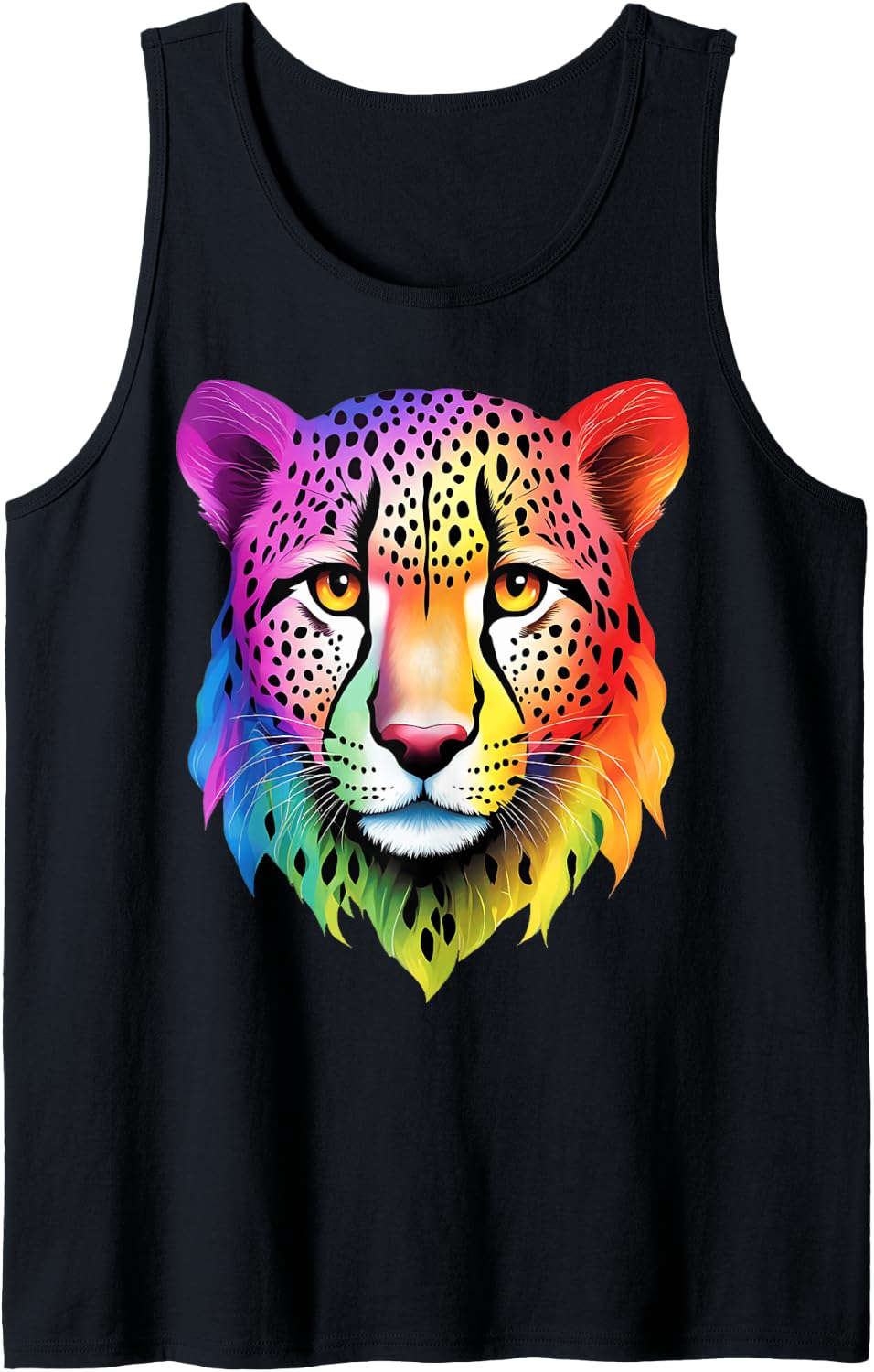 Rainbow Cheetah Face Wildlife Safari Zookeeper Zoologist Tank Top Tank Top Trending US Best Seller Look