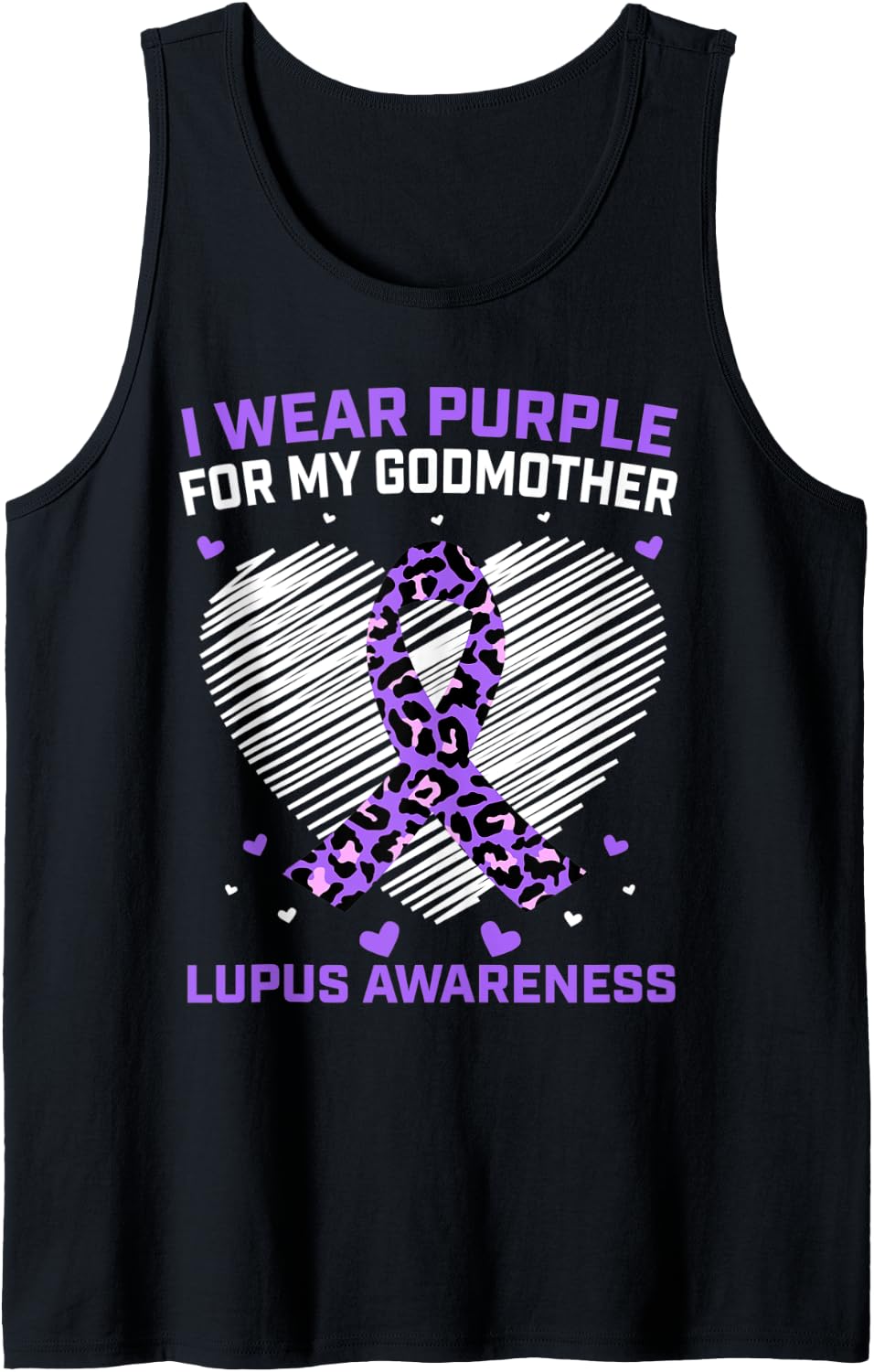 I Wear Purple For My Godmother Lupus Awareness Cheetah Print Tank Top Tank Top Trending US US Top Pick