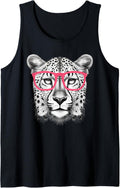 Cheetah Head Print Art Graphic Animal Lover Nature Aesthetic Tank Top Tank Top Streetwear Style Everyday Wear