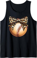 Cute Leopard Cheetah Print Ribbon Bow Baseball Mom Sister Tank Top Tank Top Viral TikTok Find Best Seller Look