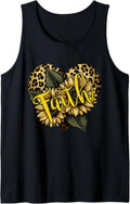 Faith Leopard Cheetah Print Heart Sunflower Christian Faith Tank Top Tank Top Premium Print Everyday Wear