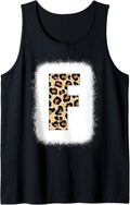 Cheetah Print Letter F Initial Letter F Leopard Bleached Tank Top Tank Top Premium Print Best Seller Look
