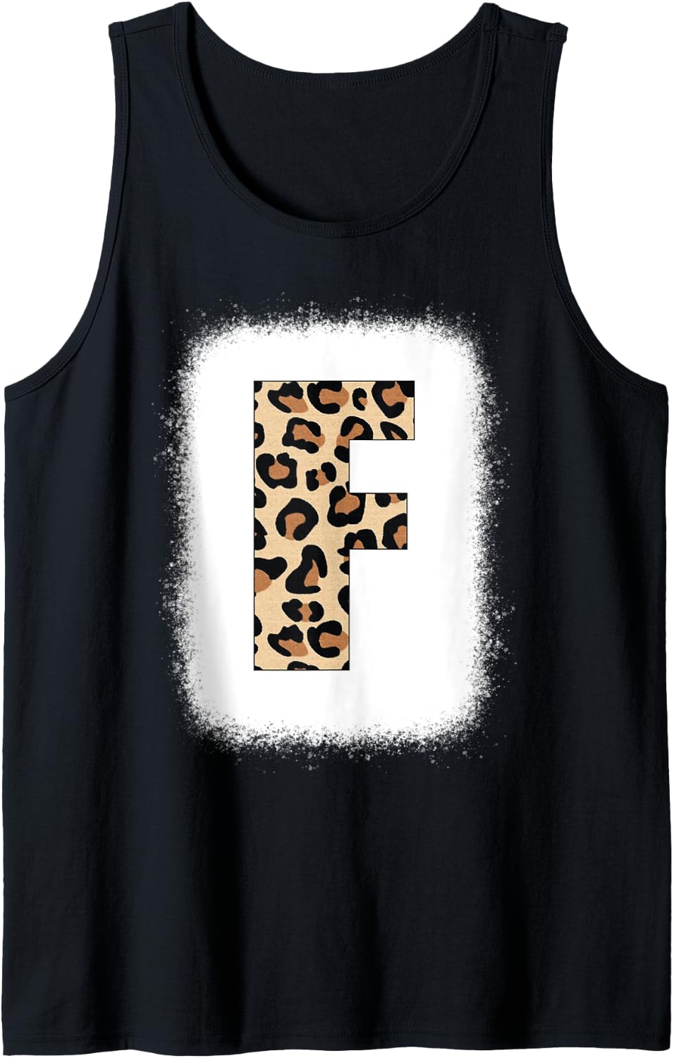 Cheetah Print Letter F Initial Letter F Leopard Bleached Tank Top Tank Top Premium Print Best Seller Look