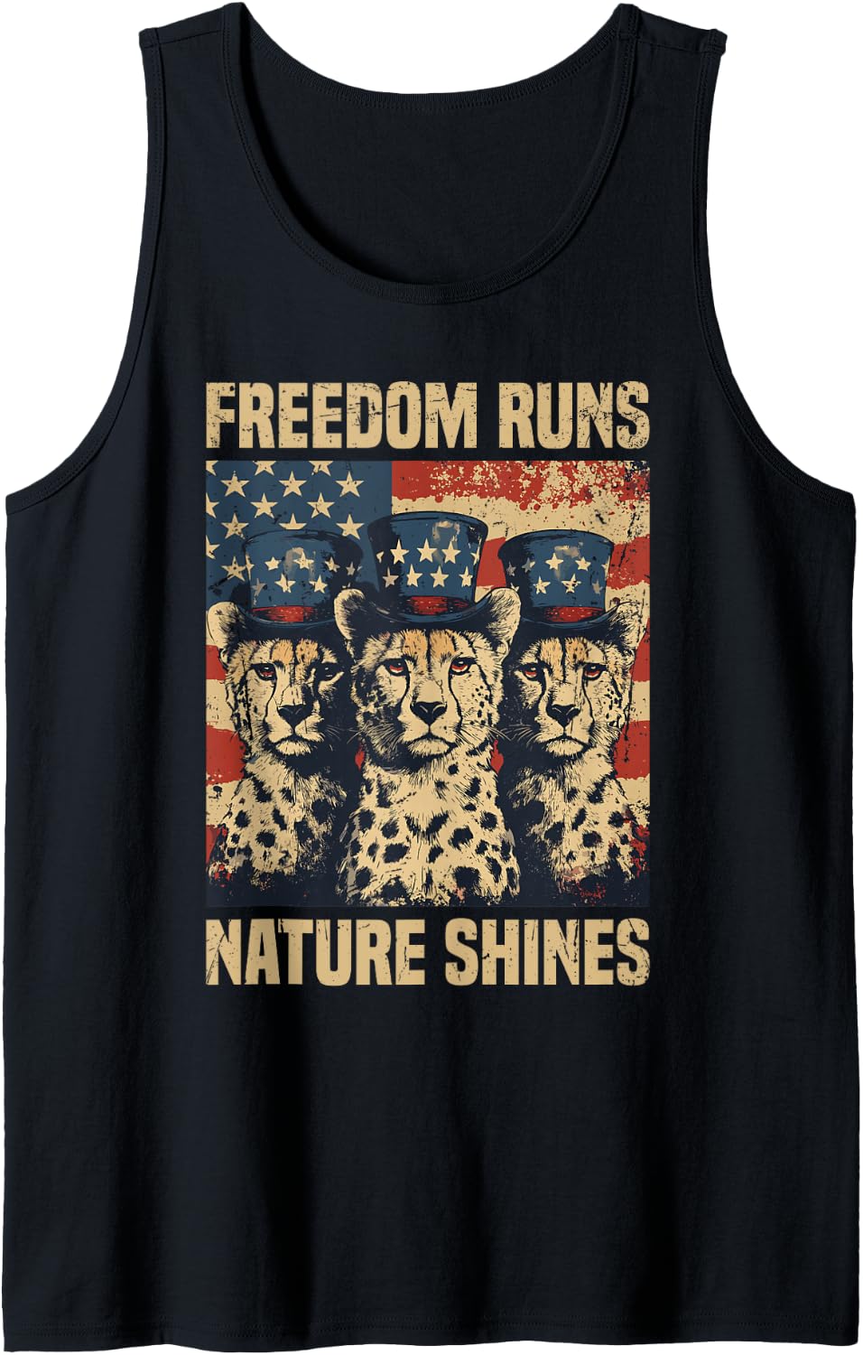 Patriotic Cheetah USA Flag Funny Animals Lover 4th Of July Tank Top Tank Top Viral TikTok Find Fan Favorite