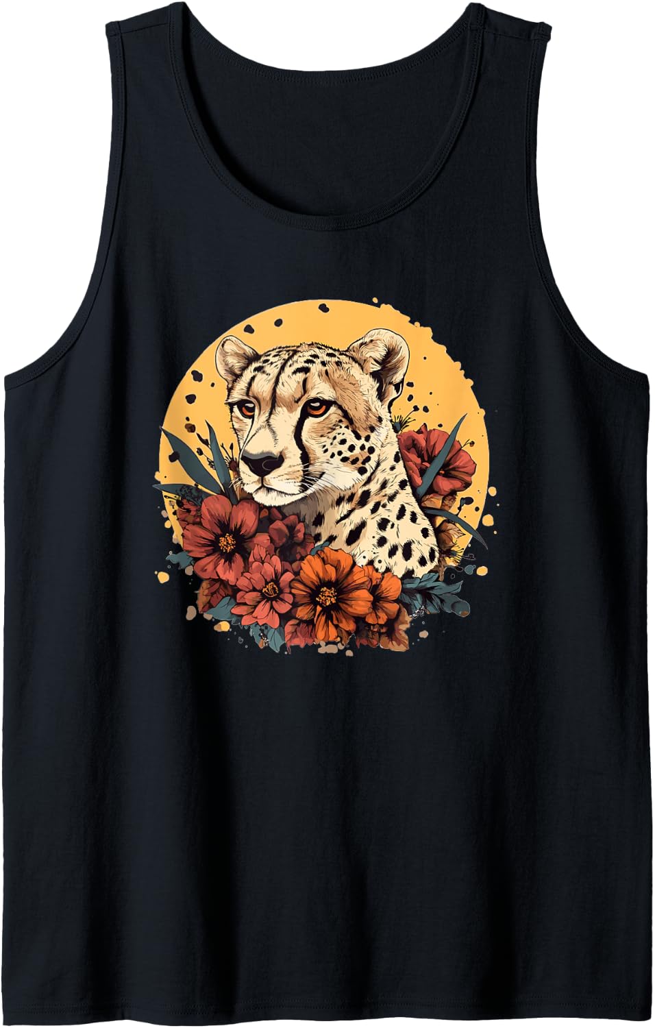 Majestic Cheetah Floral Sun Wildlife Beauty Tank Top Tank Top Viral TikTok Find US Top Pick