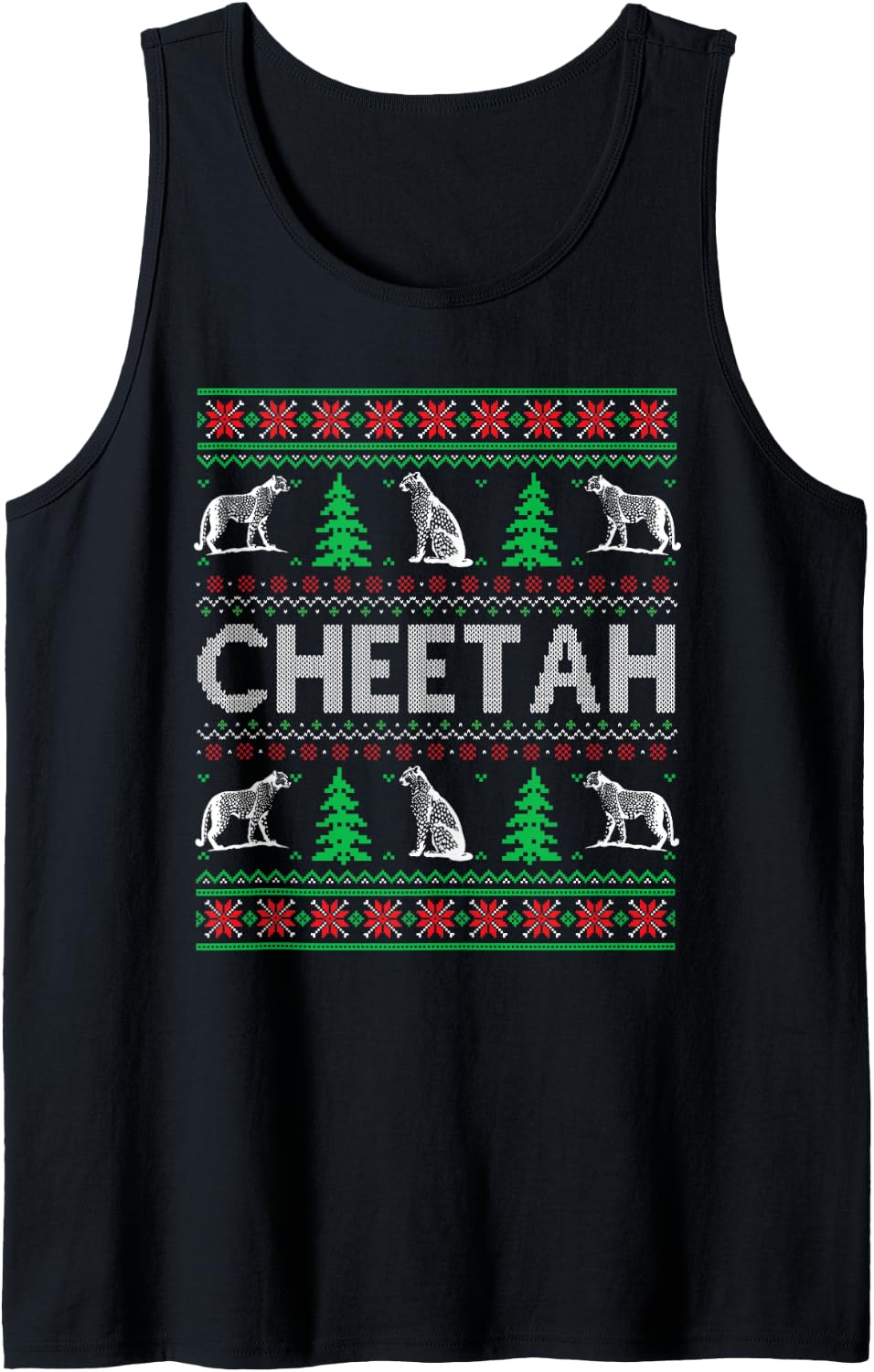 Ugly Christmas Sweaters Matching Design Cheetah Holiday Tank Top Sweater Viral TikTok Find US Top Pick