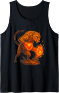 Wild Boxing Cheetah Power Animal With Glowing Gloves Graphic Tank Top Tank Top Viral TikTok Find Fan Favorite