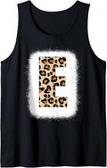 Cheetah Print Letter E Initial Letter E Leopard Bleached Tank Top Tank Top Comfort Fit US Top Pick