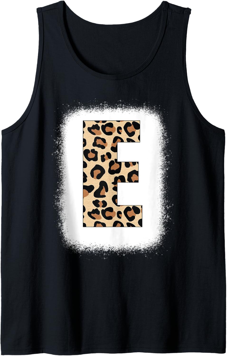 Cheetah Print Letter E Initial Letter E Leopard Bleached Tank Top Tank Top Comfort Fit US Top Pick