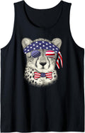 Cheetah 4th of July USA Patriotic American Flag Tank Top Tank Top Comfort Fit US Top Pick