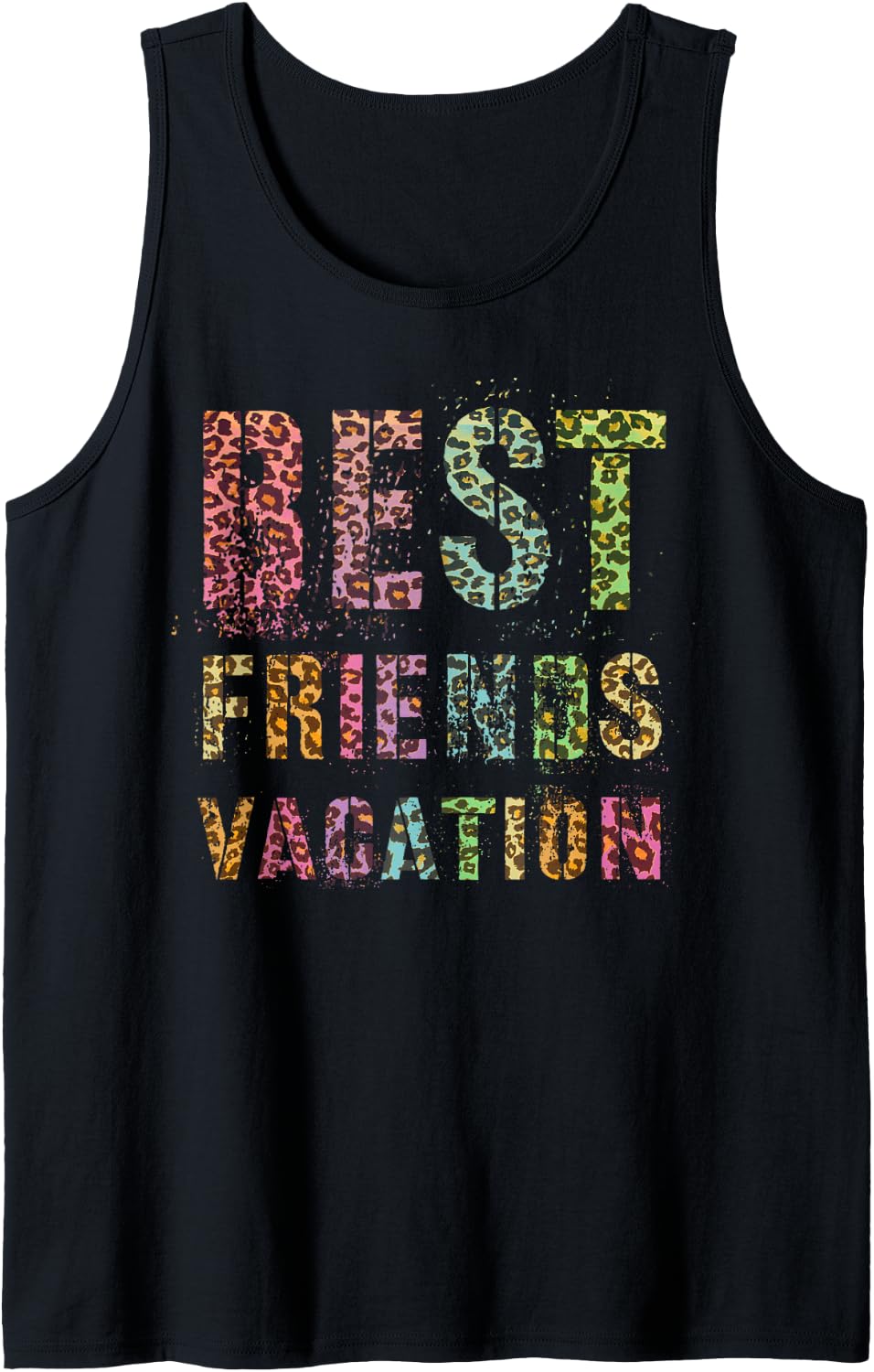 Vintage BEST FRIENDS VACATION Leopard Print Summer Trip Tank Top Tank Top High Search Demand Gift Ready