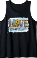Love Fall Y all Cheetah Print Sunflowers Pumpkin Love Tank Top Tank Top Streetwear Style Hot Right Now