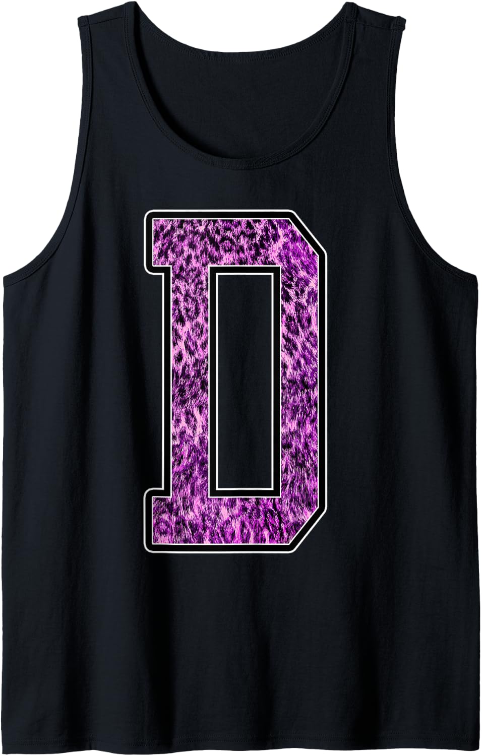 Leopard Cheetah Print Capital Letter D Monogram Initial Pink Tank Top Tank Top Streetwear Style Best Seller Look