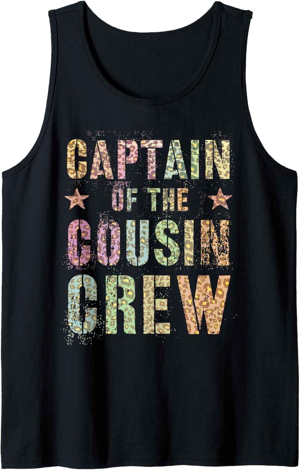 CAPTAIN OF THE COUSIN CREW Leopard Print Funny Grandma Tank Top Tank Top High Search Demand Everyday Wear