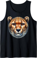 Beautiful Cheetah Face Big Cat Animal Lover Graphic Tank Top Tank Top Viral TikTok Find Everyday Wear