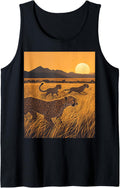 Cheetah Wildlife Print Nature Lover Safari Sunset Art Tank Top Tank Top Premium Print Best Seller Look