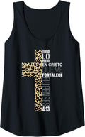 Womens Cheetah Print Filipenses 4 13 Spanish Gifts Mujeres Women Tank Top Tank Top Premium Print Gift Ready