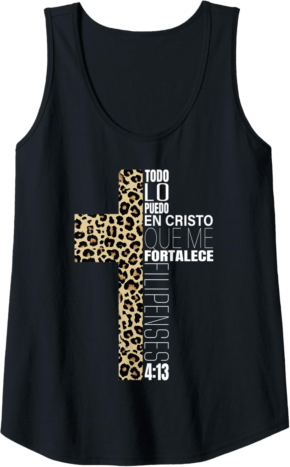 Womens Cheetah Print Filipenses 4 13 Spanish Gifts Mujeres Women Tank Top Tank Top Premium Print Gift Ready